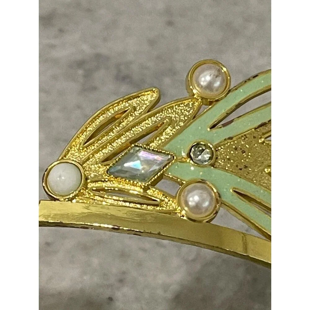 Disney‎ Store Princess Tiara Gold Lotus Flower Crown Green Jewels Kids Roleplay
